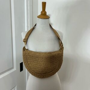 UNIQLO Straw Half-Moon Crossbody Bag From Japan